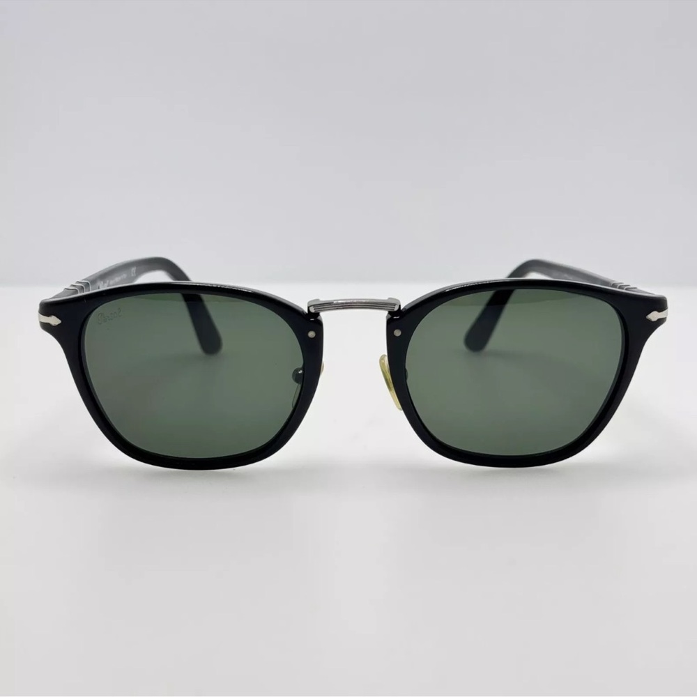 Persol Black Sunglasses with Green Lenses style 3110-s typewriter edition